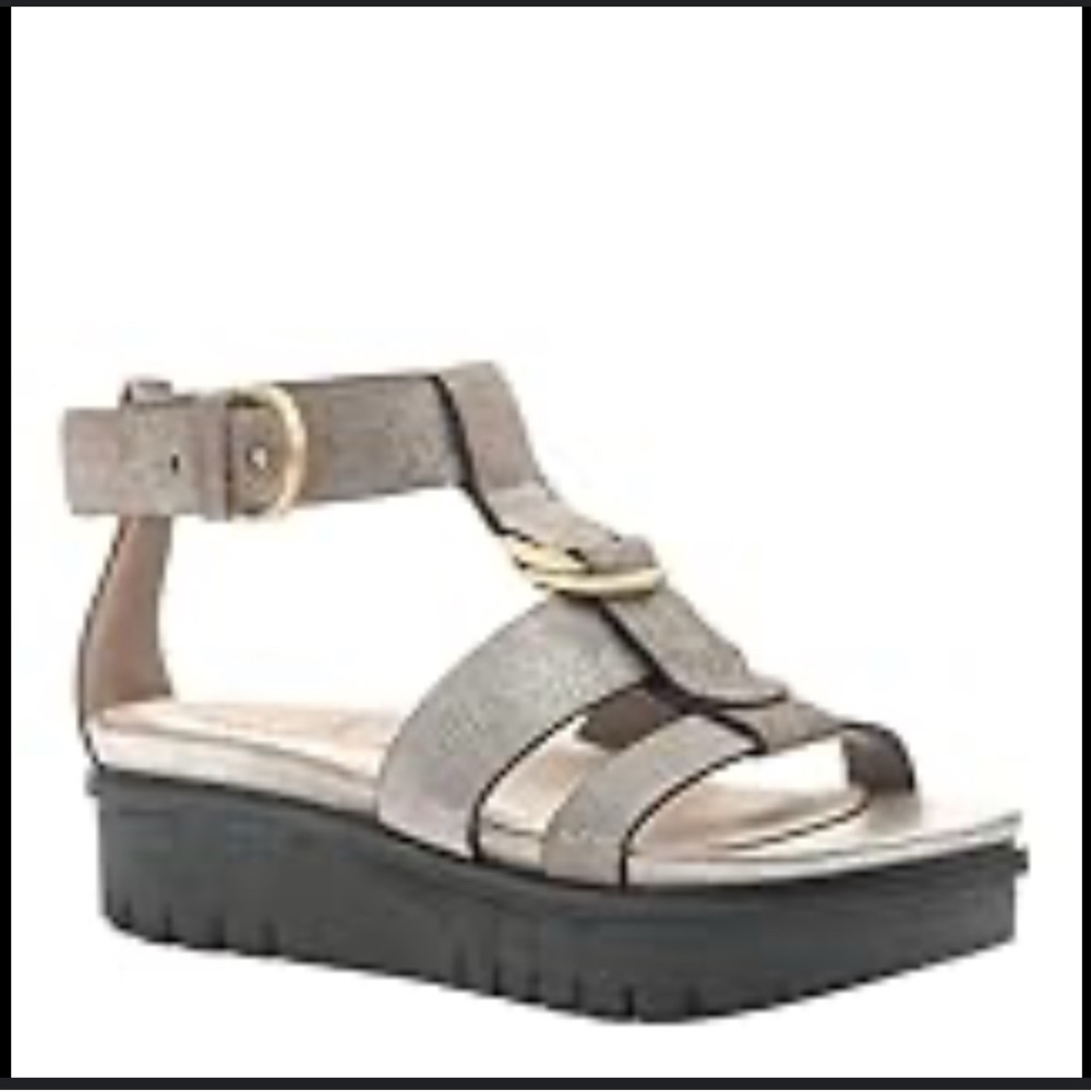 Naked Feet Hadar Grey Pewter Sandals  8.5‎